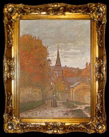 framed  Claude Monet Street in Fecamp, ta009-2
